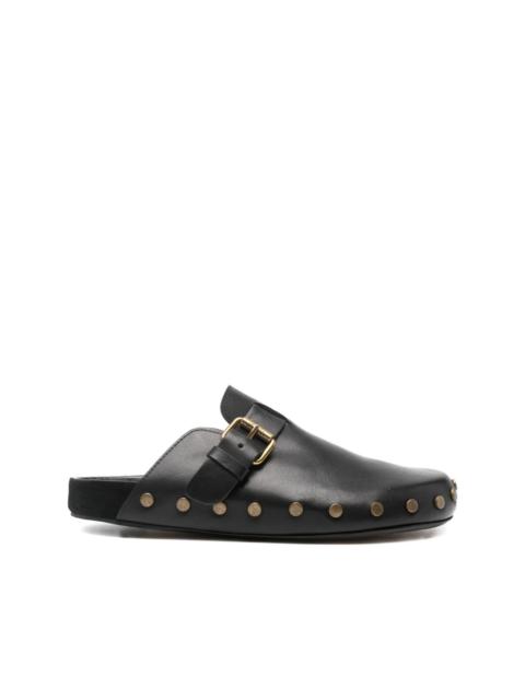 Mirvin buckled studded mules