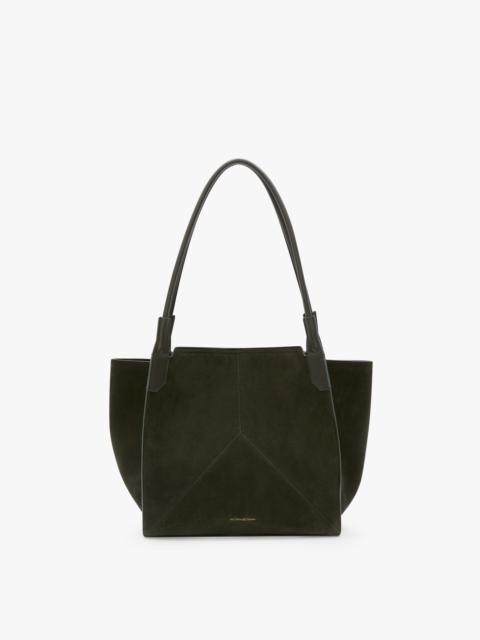 Victoria Tote Bag In Dark Olive Suede
