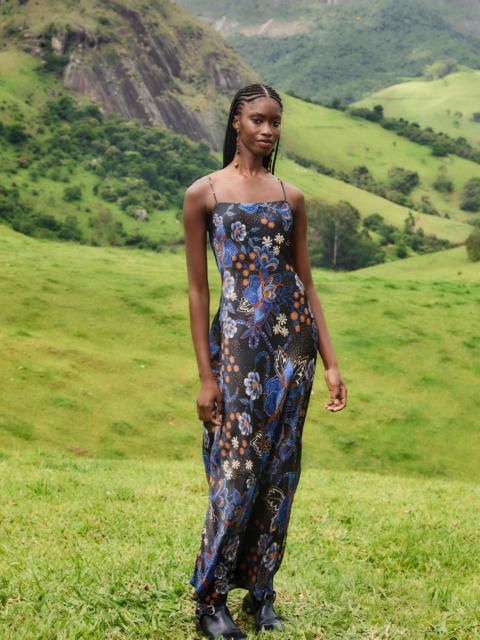 Black Snakes Bouquet Lenzing� Ecovero� Slip Maxi Dress
