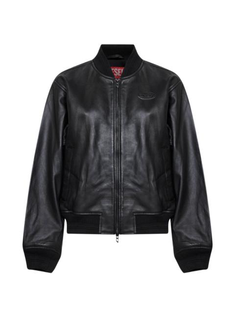 zip-up leather jacket