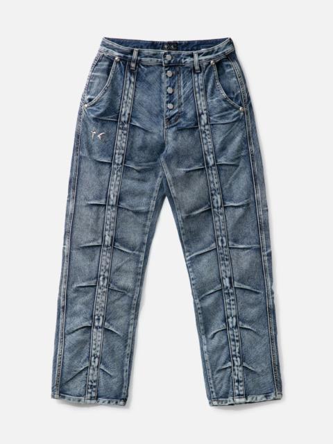 GATHERED TUCK JEANS