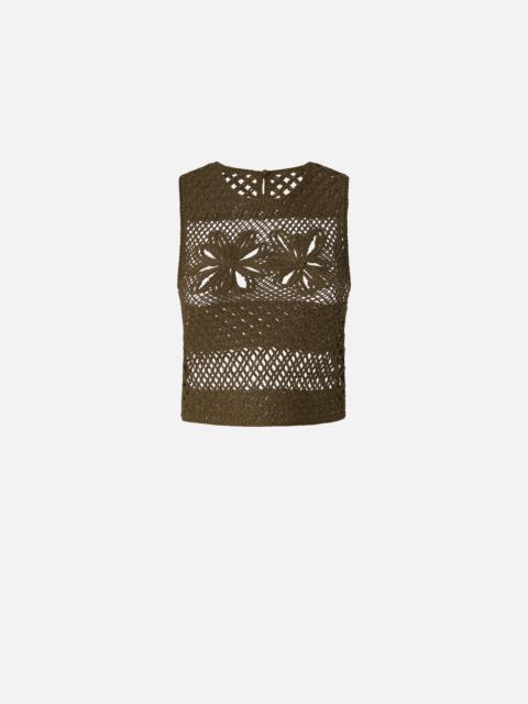 PERFORATED CROCHET SLEEVELESS TOP