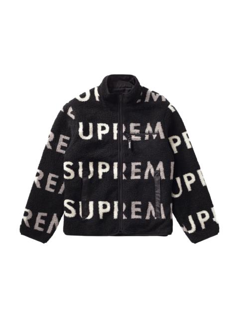 Supreme Reversible Logo Fleece Jacket Black