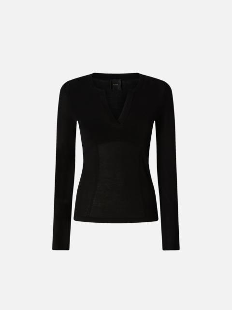 SWEATER WITH OPEN V-NECK