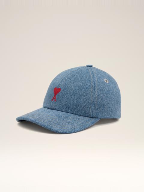 ami paris　AMI DE COEUR EMBROIDERY CAP Gray Cotton Ami de Coeur Embroidery Cap by AMI Paris on Sale