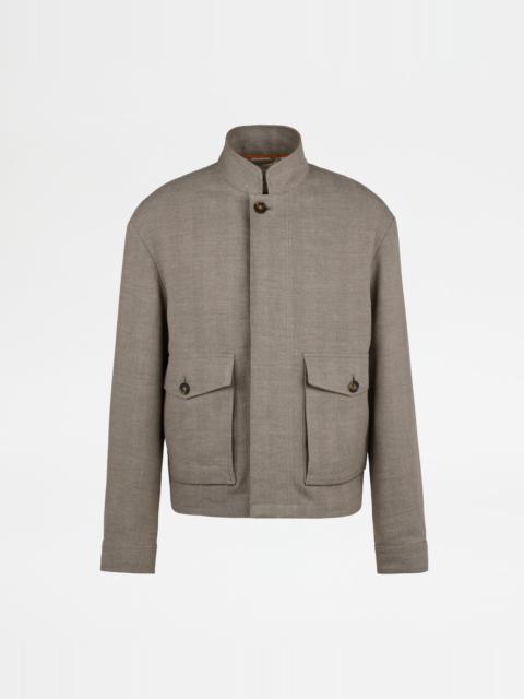 LINEN BLEND JACKET - BEIGE