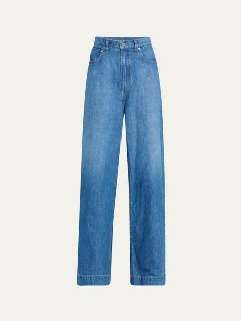 McDougal St Wide-Leg Denim Pants
