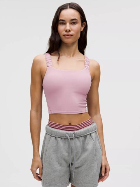 Ruched-Strap Cropped Keyhole Tank Top *Light Support, B/C Cup