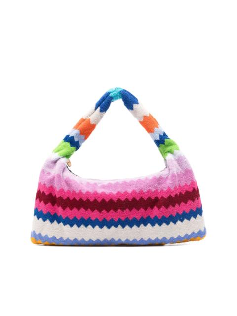 zigzag handle tote bag
