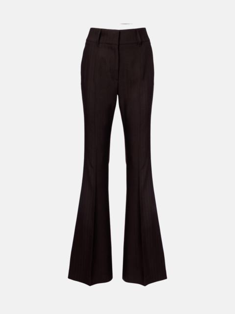 Rhein high-rise wool flared pants