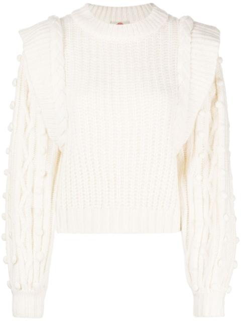 braided-detail chunky-knit jumper