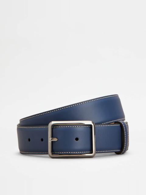 BELT IN LEATHER - BLUE
