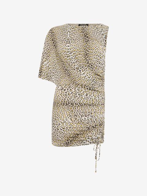 Asymmetric Dress with Pop Jaguar Print