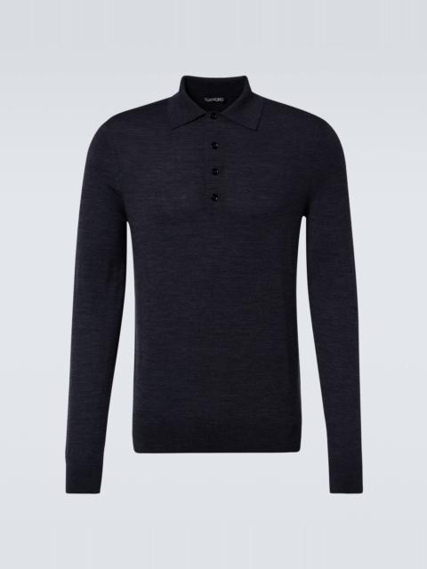 Wool polo sweater
