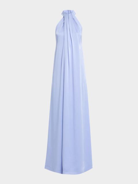 Envers Draped Satin Halterneck Dress