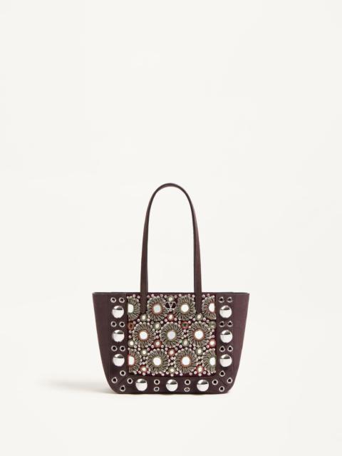 VALENTINO GARAVANI NELLCÔTE MINI EMBROIDERED SHOPPING BAG