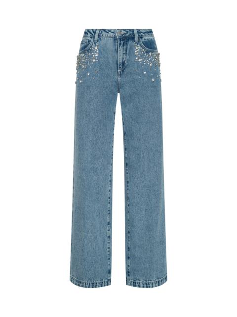 Scottie Embellished Wide-Leg Jean