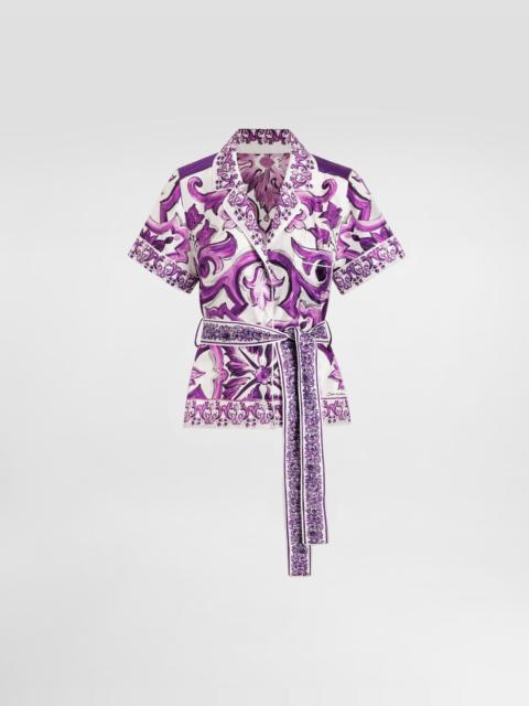 Majolica-print twill vanity shirt
