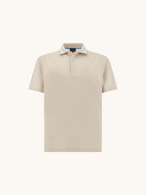 POLO SHIRT IN COTTON JERSEY WITH LINEN DETAILS