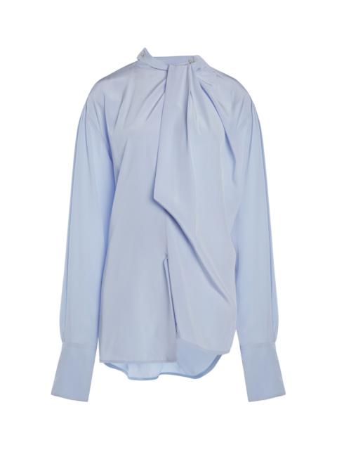 Draped Silk Top light blue