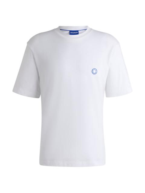 COTTON JERSEY T-SHIRT WITH CURVED LOGO
