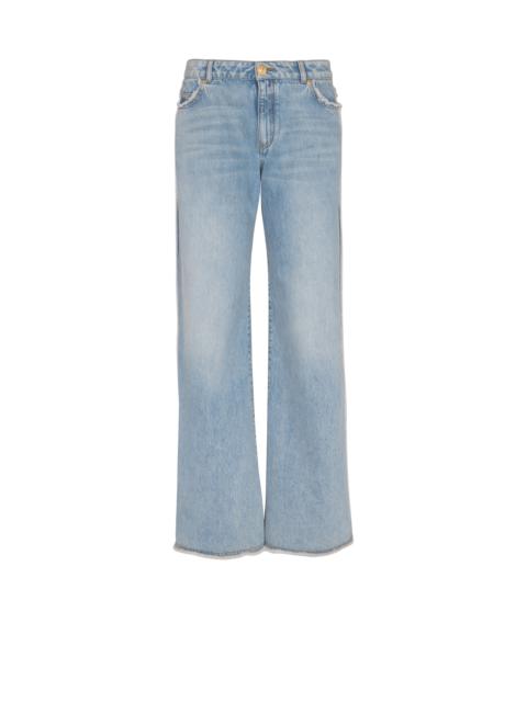 Straight-leg denim jeans