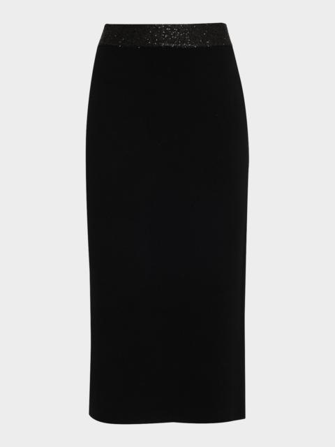 Jane Embellished Knit Midi Skirt