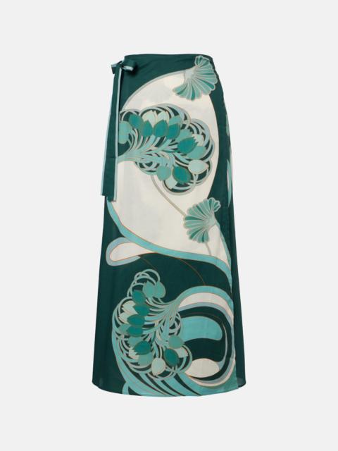 Sarong floral cotton muslin wrap skirt