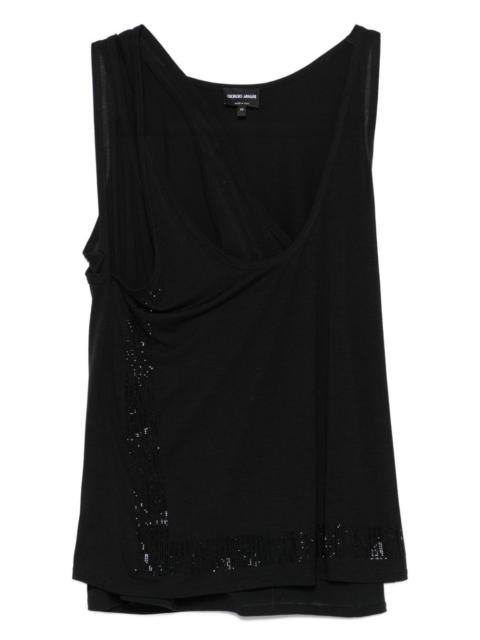sequin-embellished sleeveless top