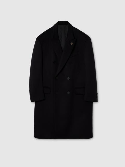 Double-breasted wool cashmere coat