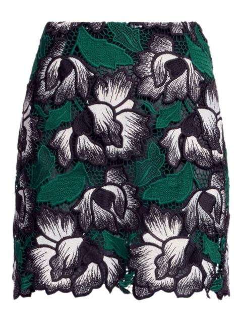 floral macramé mini skirt