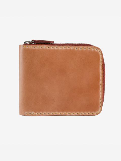ZIP-SECURED SHELL CORDOVAN WALLET - NATURAL