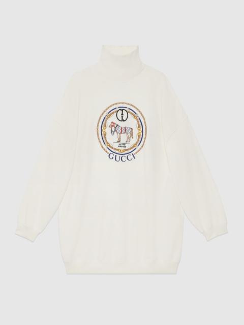 Jersey sweatshirt with embroidery