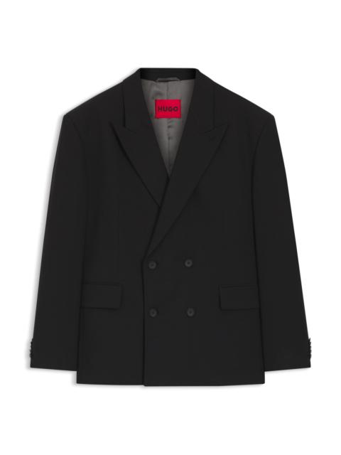 DOUBLE-BREASTED SUIT JACKET IN WOOL-BLEND TWILL