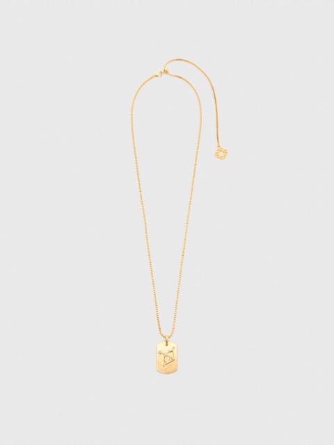 Zodiac sign plaque necklace