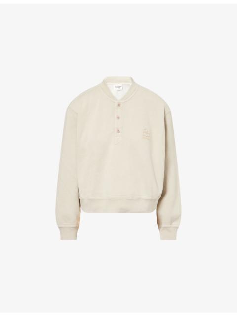 Simony Brand-Embroidery Cotton-Blend Sweatshirt