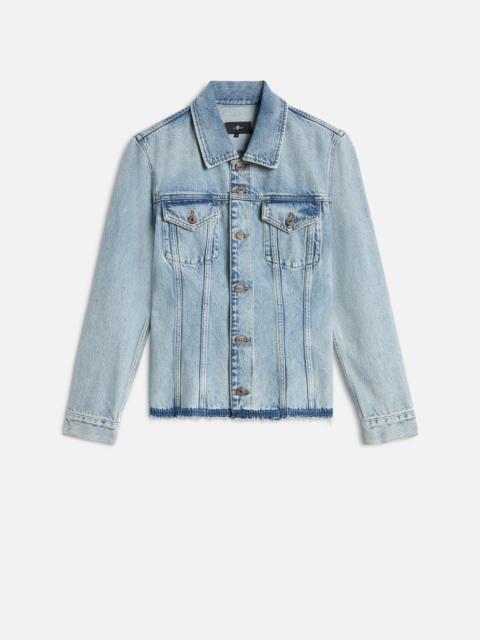 CINCHED TRUCKER JACKET in MANKIND Blue Erosion