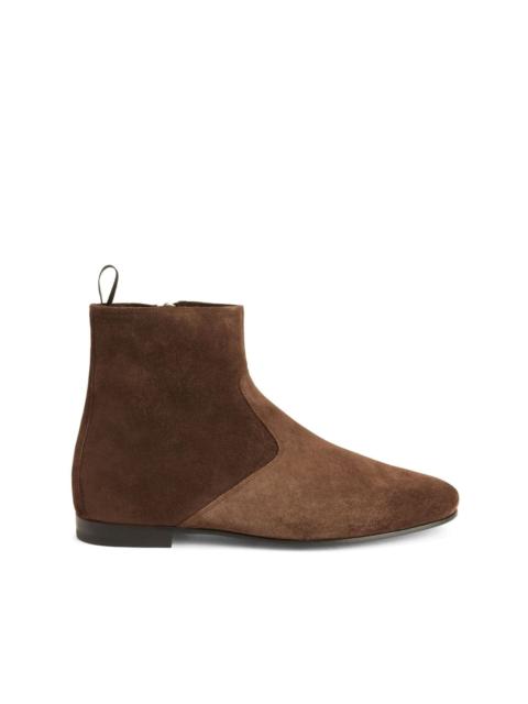 Ron panelled suede ankle boots
