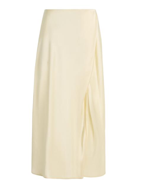 Demi Silk Midi Wrap Skirt yellow