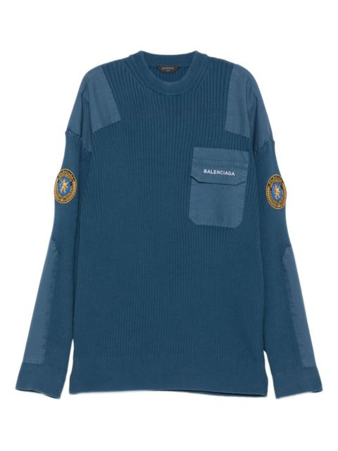 logo-appliqué ribbed-knit jumper