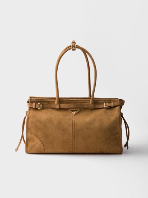 Prada Bonnie large suede handbag