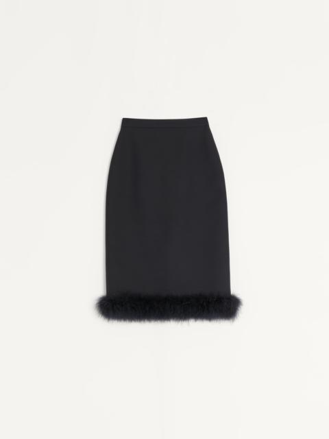 CREPE COUTURE SKIRT WITH FEATHERS