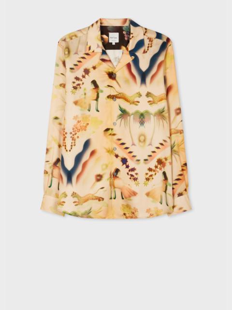Beige 'Lumiere' Print Lyocell Shirt