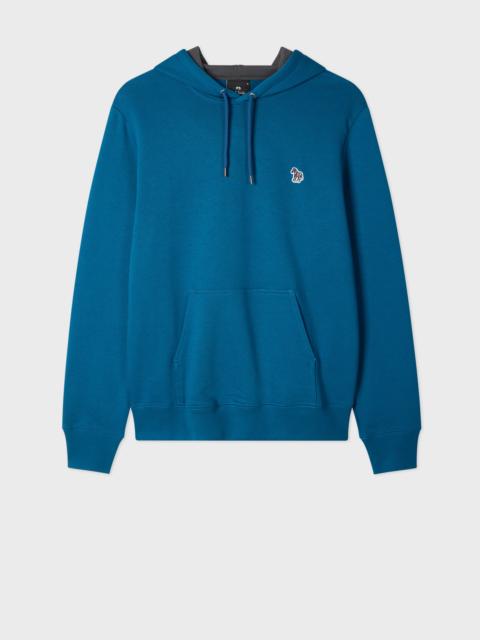Regular-Fit Mid Blue 'Zebra' Organic Cotton Hoodie