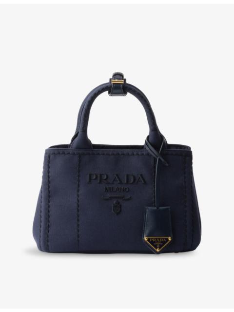 Brand-plaque saffiano leather shoulder bag