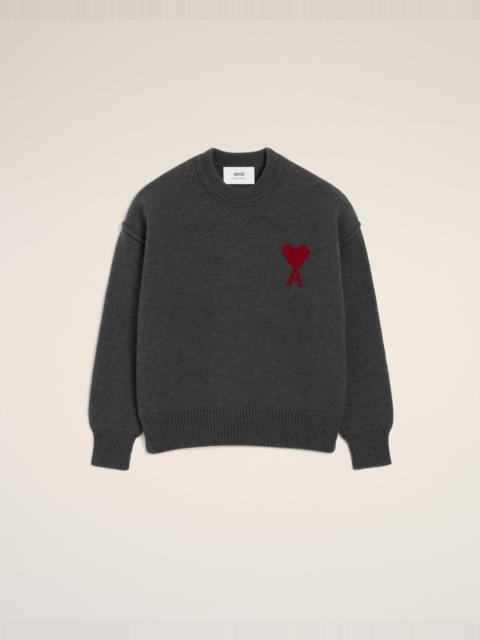 GREY WOOL AMI DE COEUR CREWNECK SWEATER