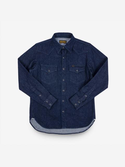 12OZ SELVEDGE DENIM WESTERN SHIRT WITH TONAL STITCHING - INDIGO
