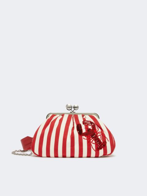 Medium striped cotton Pasticcino bag - RED