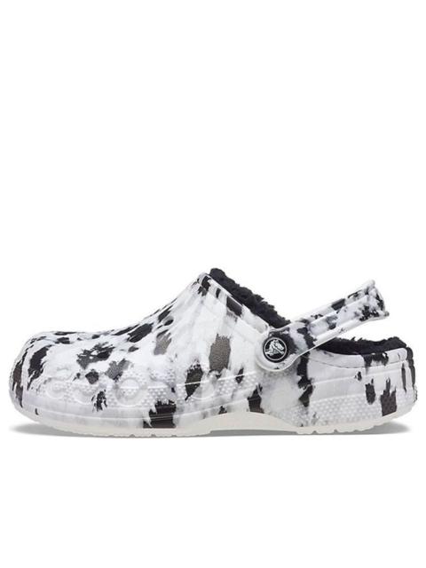 Crocs Baya Lined Clog Fleece Lined Unisex White Gray Slippers 'White Grey' 205975-10M