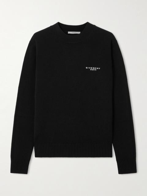 Embroidered Wool And Cashmere-blend Sweater